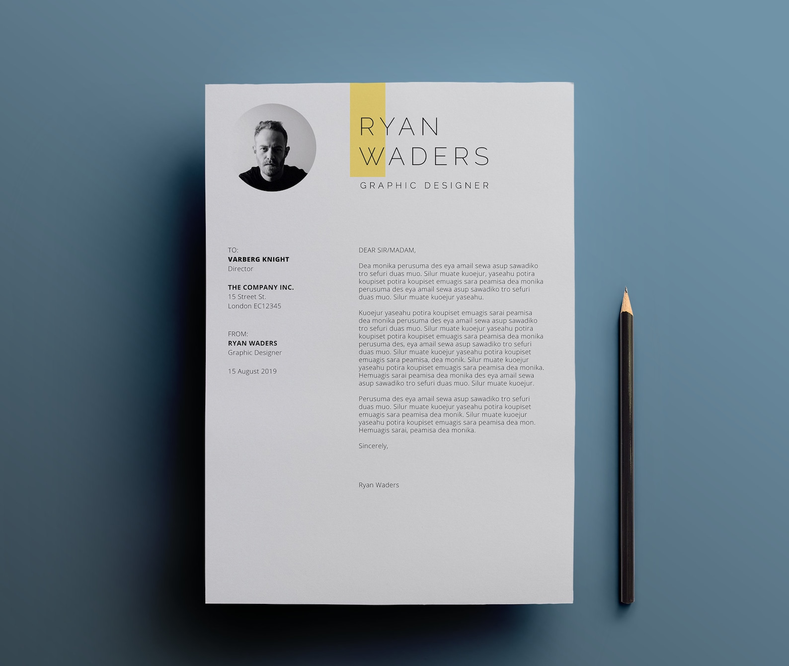 Professional Resume Template for Microsoft Word With Cover Letter ...