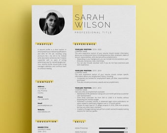Professional Resume Template for Microsoft Word with Cover Letter | Resume Template with Photo | Creative Resume Template | CV Template