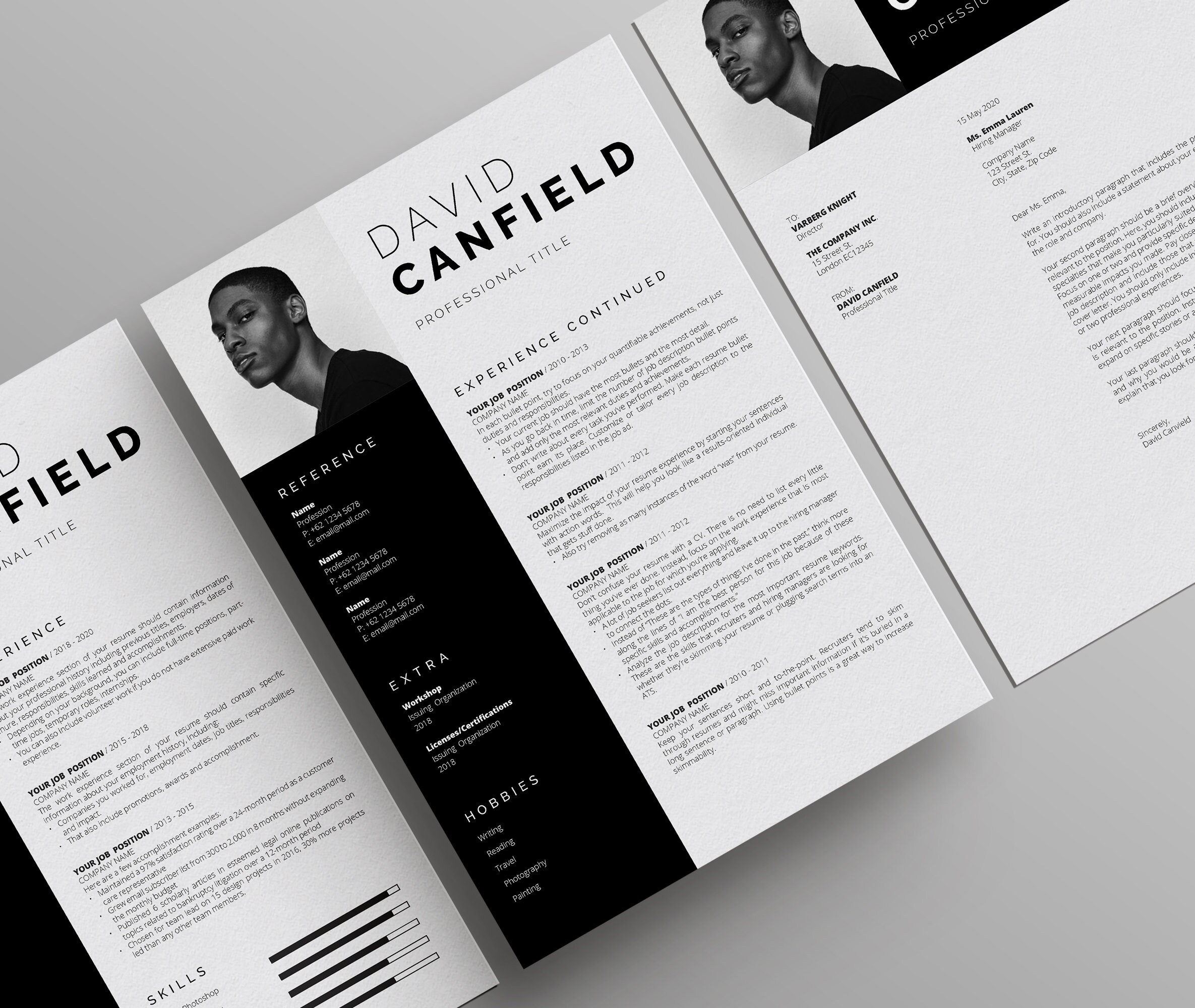 Professional Resume Template for Microsoft Word With Cover - Etsy