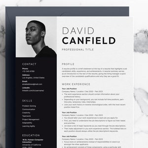 Plantilla de CV para Microsoft Word y Mac (con carta de presentación, foto, ejecutivo)