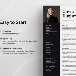 Elegant Resume Template for Microsoft Word & Mac Pages With Cover ...