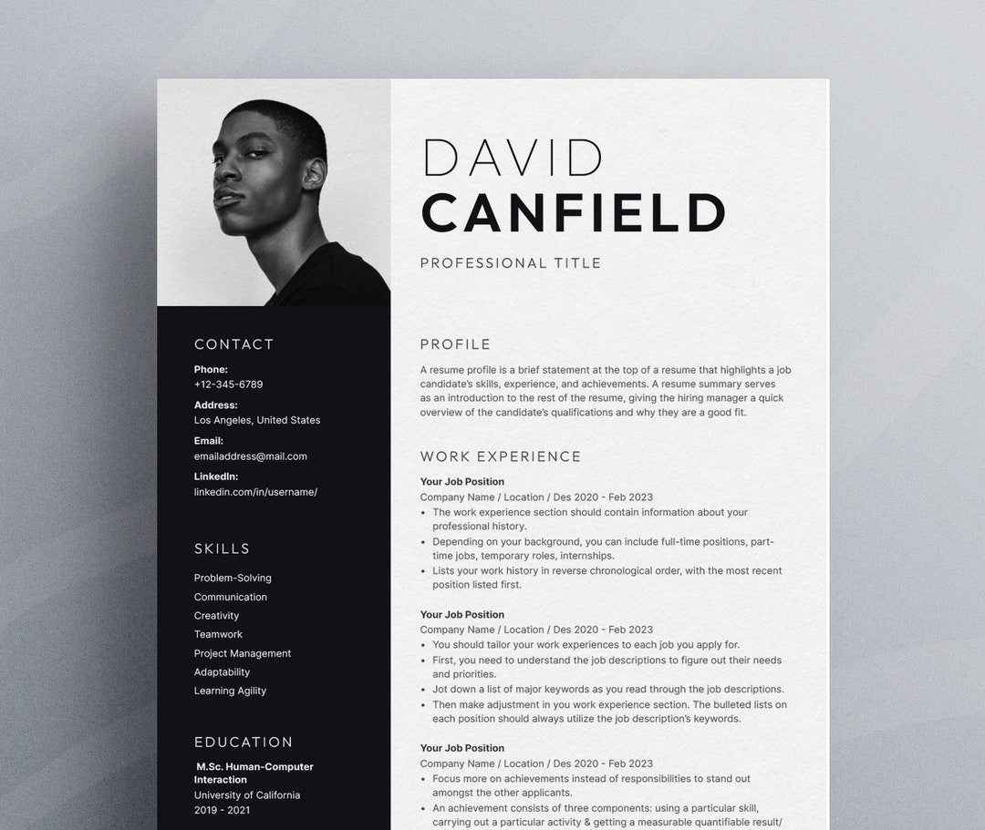 Professional Resume Template for Microsoft Word With Cover Letter ...