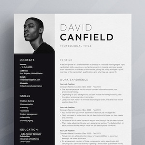 Modello di curriculum professionale per Microsoft Word con lettera di presentazione / Modello di curriculum con foto / Modello di curriculum esecutivo / Modello di CV