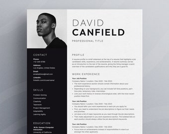 Plantilla de CV profesional para Microsoft Word con carta de presentación / Plantilla de CV con foto / Plantilla de CV ejecutivo / Plantilla de CV