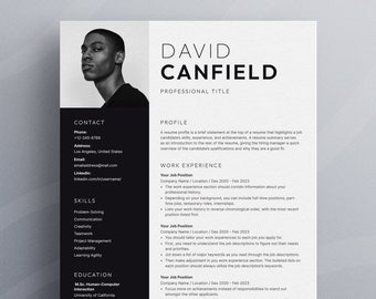 Professional Resume Template for Microsoft Word with Cover Letter | Resume Template with Photo | Executive Resume Template | CV Template