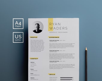 Professional Resume Template for Microsoft Word with Cover Letter | Resume Template with Photo | Template for Man | CV Template Executive