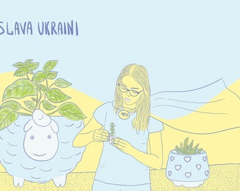 Slava Ukraini Ukrainian shop Heroic Ukrainians Send love Ukrainians Ukrainian  Blue and Yellow Postcard