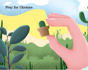 Pray for Ukraine Send love Ukrainians Ukrainian  Blue and Yellow Postcard