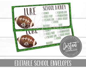 EDITABLE Cash Envelopes, Lunch Money, School Envelopes, Fundraiser Money, Editable Envelopes, Editable File, Digital Template