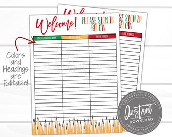 Pto Sign up Sheet - Etsy