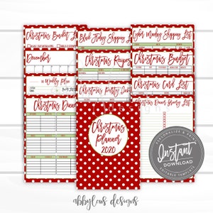 EDITABLE Christmas Planner Imprimible, Christmas Party Planner, Gift Trackers, Menu Planner, Editable File, Digital Template, A5 and Letter