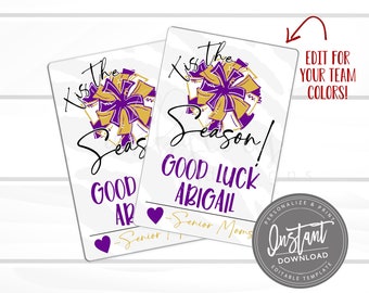 EDITABLE Cheer Good Luck Tags, Printable Cheer Team Tags, Personalized Good Luck Favors, Personalized Good Luck Card, INSTANT ACCESS