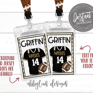 EDITABLE Football Luggage Bag Tags, Printable Backpack Tags, Personalized Backpack Tags, Personalized Name Luggage Tags, INSTANT ACCESS