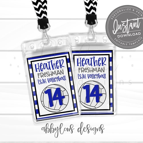 EDITABLE Volleyball Bag Tags Printable Volleyball Backpack - Etsy