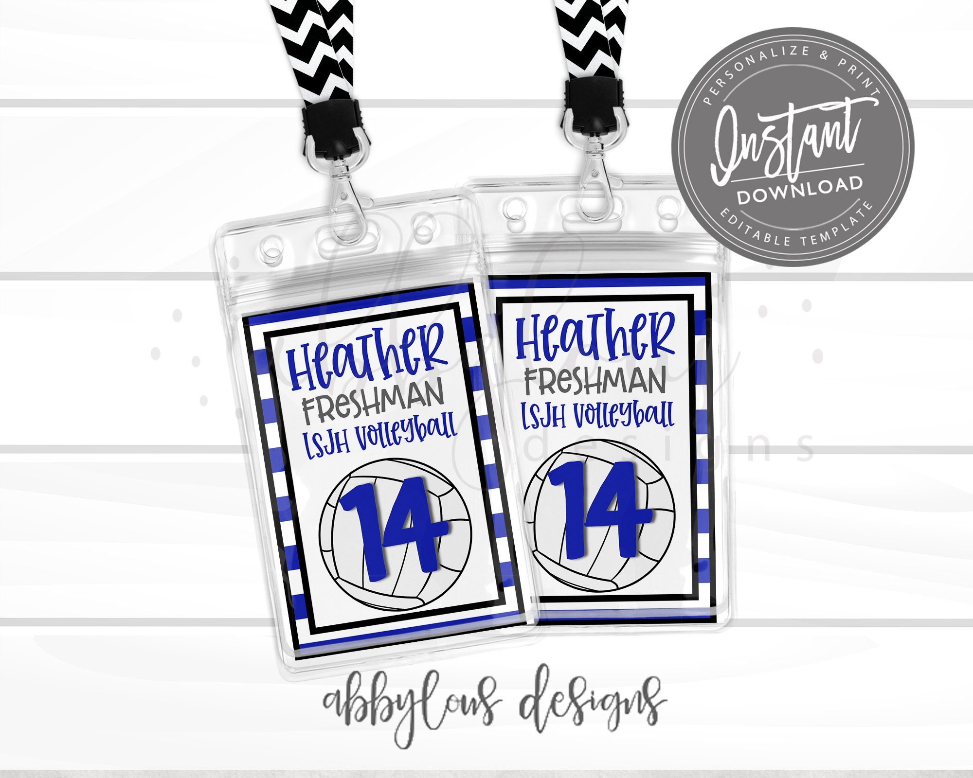 EDITABLE Volleyball Bag Tags Printable Volleyball Backpack Etsy