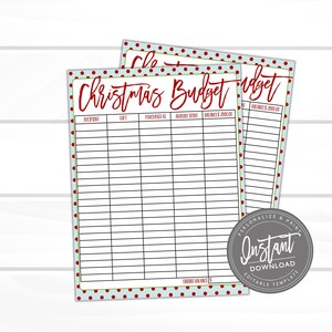 EDITABLE Christmas Budget Printable, Christmas Gift Tracker, Editable Budget Tracker, Budget Planner, Editable File, Digital Template,