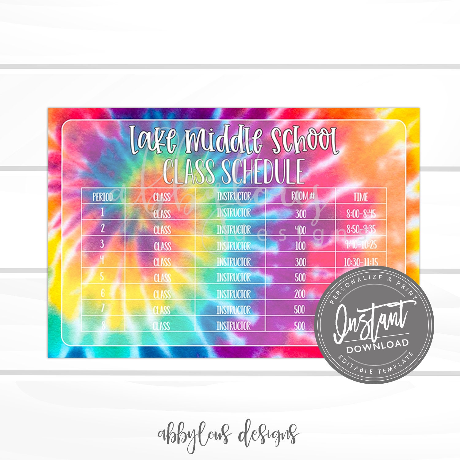 EDITABLE Tie Dye School Bundle, Tie Dye Binder Cover, Tie Dye Class ...