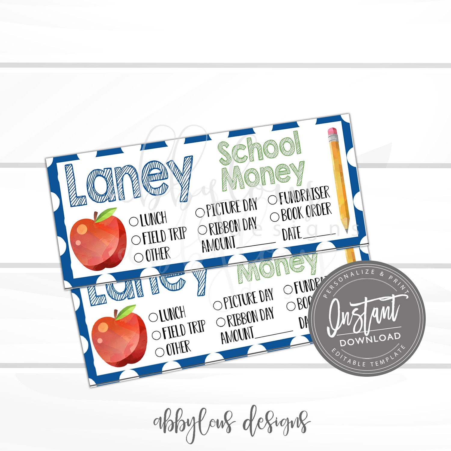 EDITABLE School Envelopes Lunch Money School Envelopes Etsy