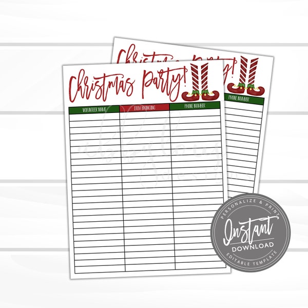 Christmas Party Sign Up 