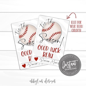 Etichette di buona fortuna da baseball modificabili, etichette da baseball stampabili, bomboniere personalizzate di buona fortuna, carta di buona fortuna personalizzata, ACCESSO IMMEDIATO