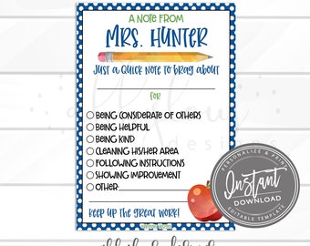 EDITABLE Note from the Teacher Printable, Teacher Notes, Teacher Information, Teacher Printable, Any Class, Editable File, Digital Template,