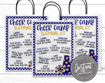 EDITIERBARE Cheer Camp Survival Kit druckbare, druckbare Cheer Camp Team Geschenk Flyer, Team Geschenkidee, Personalisierte Cheer Flyer, SOFORTIGER ZUGANG