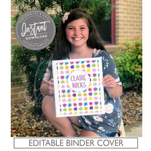School Binder Digital Template, Editable File Football Themed Binder Cover ANY NAME Any Subject Back to School EDITABLE Binder Cover