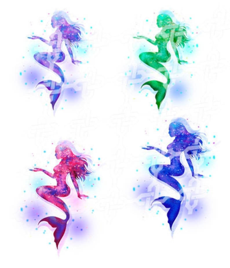 Download Mermaid Watercolor Sublimation SVG Stainless Steel Tumbler | Etsy