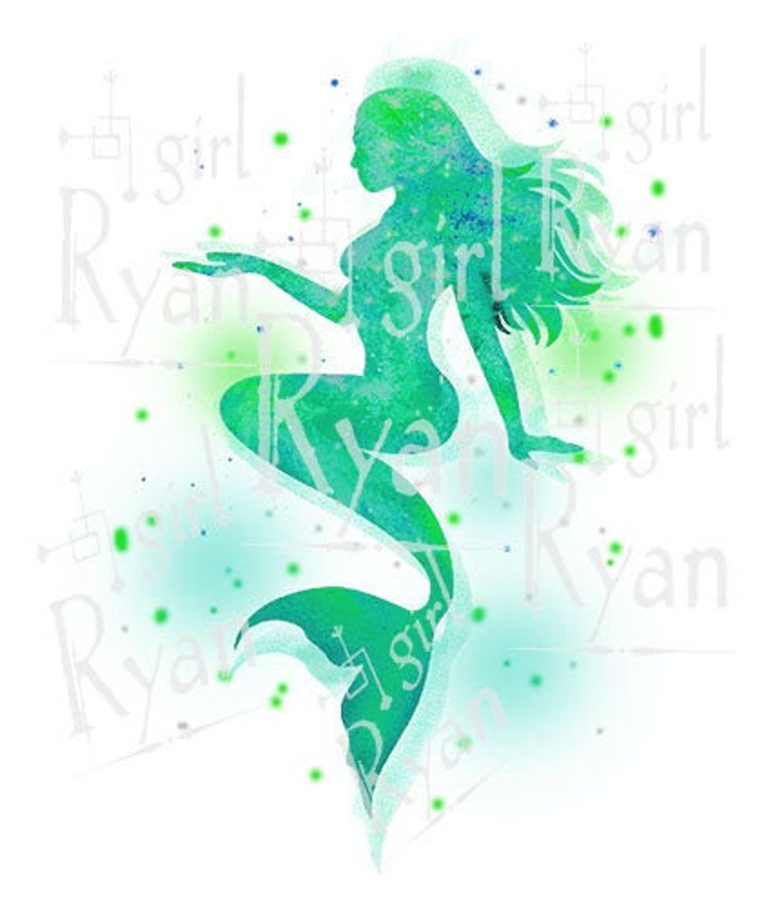 Download Mermaid Watercolor Sublimation SVG Stainless Steel Tumbler | Etsy