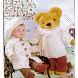 Dolls clothes, knitting pattern, Teddy DK 7176, toy, dolls, new baby, preemie