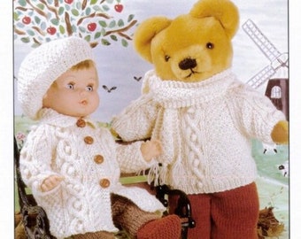 Dolls clothes, knitting pattern, Teddy DK 7176, toy, dolls, new baby, preemie