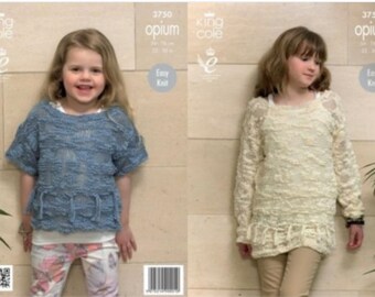 Knitting pattern new, King Cole DK 3750, top, toddler to child, knitting pattern