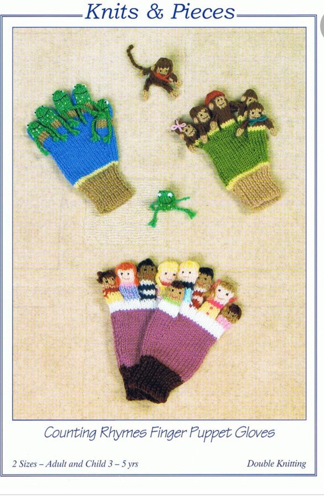 Knitting Pattern Knits and Pieces KP13 Finger Puppet Etsy UK