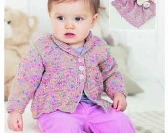 Knitting pattern, Sirdar 1494, DK, cardigan, blanket, baby, knitting