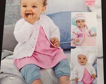 Knitting,pattern Stylecraft 9477,  hat, cardigan, baby, child, knitting pattern