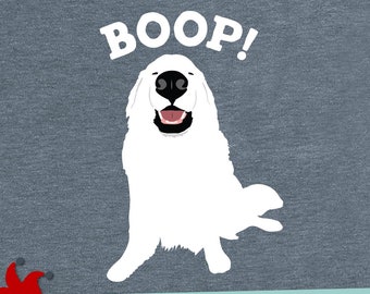 boop nose Great Pyrenees tshirt, dog gifts for dog lover, funny dog tee for dog mom, big nose dog shirt, nosey dog face shirt