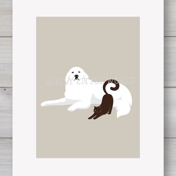 Great Pyrenees print, gift for dog lover, for dog mom, for dog dad, funny dog print, 5x7, 8x10, 13x19 print, dog breed original art