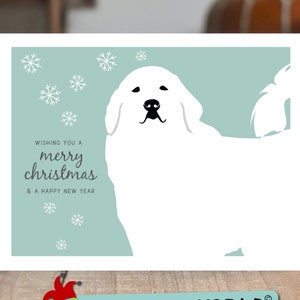 great pyrenees greeting card, merry christmas card from the dog, dog owner holiday card, cute dog card for dog parent, dog dad xmas card