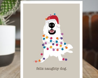 Cartes De Vœux Great Pyrenees Dog - Noël - Avec Enveloppes - Personnalisables