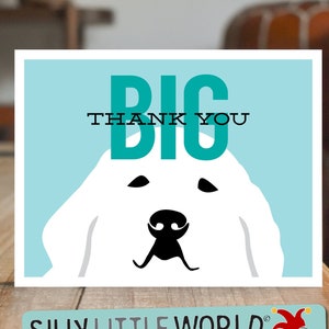 Heartwarming Great Pyrenees "Big Thank You" Greeting Card - Blank Notecard with Envelope for Dog Lovers and Pet Owners