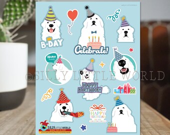 Great Pyrenees sticker set, Dog sticker sheet, pyrenees sticker set, pet stickers, 8.25x10.75 inch sheet, funny dog stickers