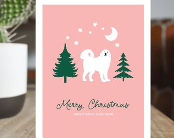 great pyrenees greeting card, merry christmas card from the dog, dog mom christmas card, cute dog card, dog dad xmas card, for dog parent