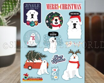 Great Pyrenees sticker set, Dog sticker sheet, pyrenees sticker set, pet stickers, 8.25x10.75 inch sheet, funny dog stickers