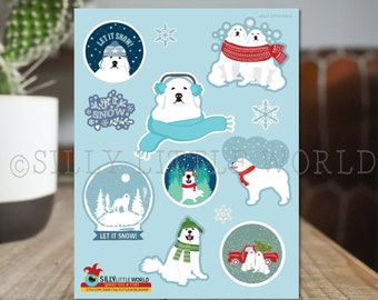 Great Pyrenees sticker set, Dog sticker sheet, pyrenees sticker set, pet stickers, 8.25x10.75 inch sheet, funny dog stickers