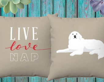 Great Pyrenees throw pillow cover, dog home decor, pet pillow cover, dog pillowcase, dog lover gift, gift dog mom