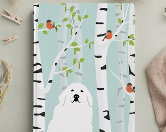 Great Pyrenees Gratitude Journal: Birch Trees and Birds Notebook for Dog Lovers, Writers & Moms