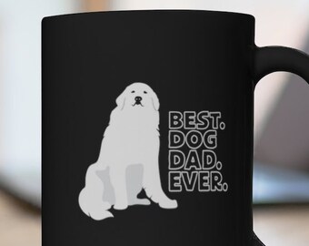 Great Pyrenees mug, Black ceramic mug, funny dog mug, coffee cup, dog lover gift, 15oz mug, coffee lover