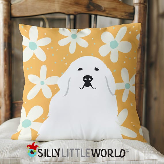 Gift Cushion Dog Themed Throw Pillows Great Pyrenees Throw Pillow