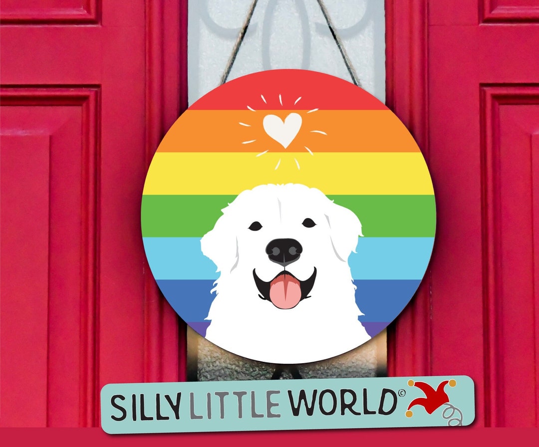 Great Pyrenees Sign for Door, Pride Front Door Decor Year Round, Spring