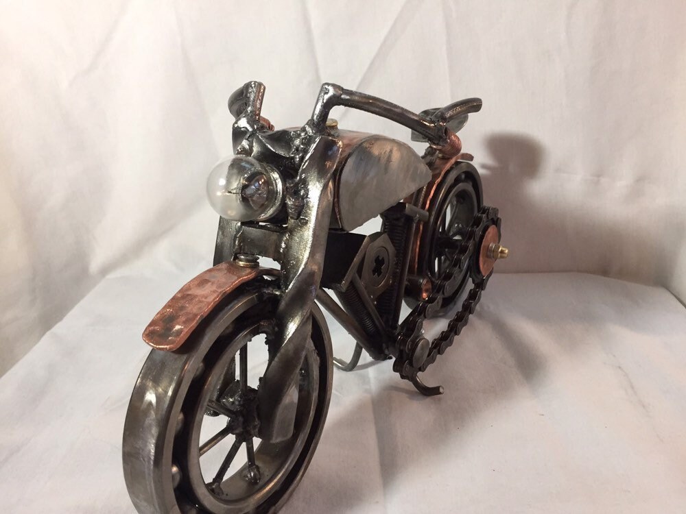 Metal Motorcycle Sculpture Etsy
